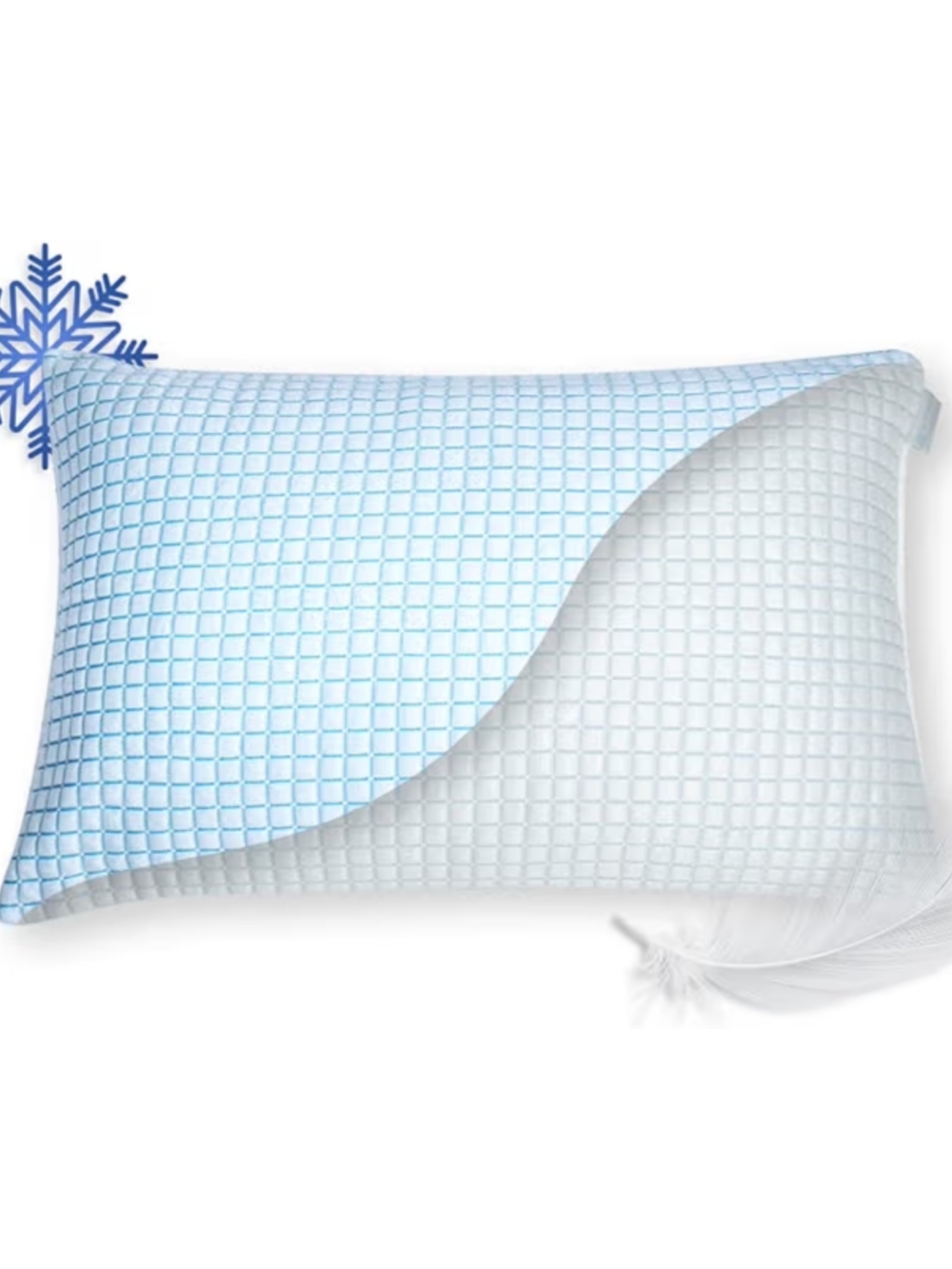 Cooling Pillowcases 2pk- Light Blue/White